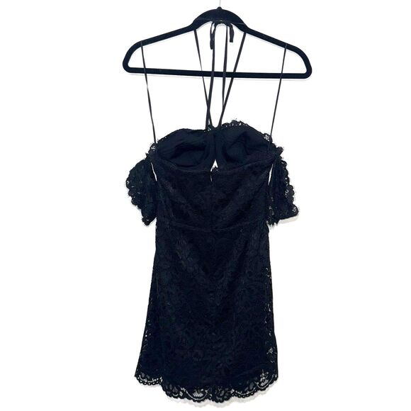 NBD Lace Kurt Cut Out Mini Dress - Black S - Picture 4 of 9
